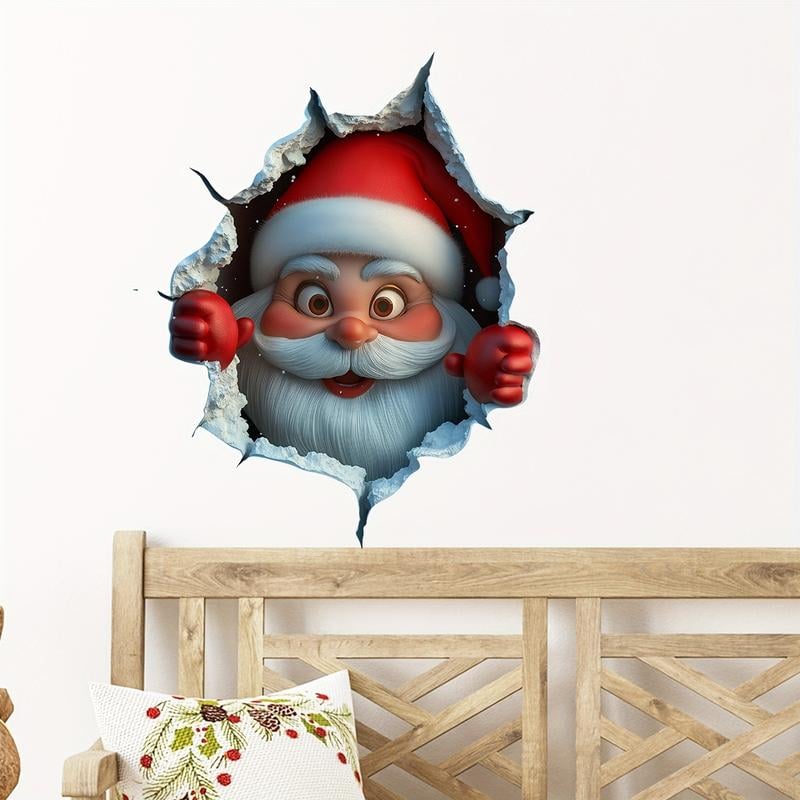 🎄Buy 1 and get 1 free🔥3D Wall Breaking Santa Sticker
