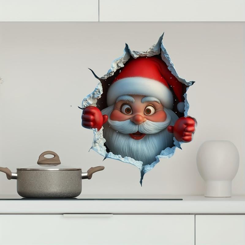 🎄Buy 1 and get 1 free🔥3D Wall Breaking Santa Sticker