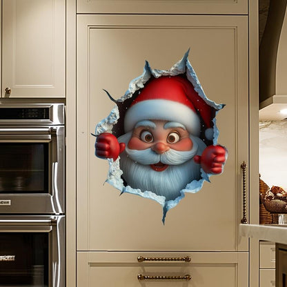🎄Buy 1 and get 1 free🔥3D Wall Breaking Santa Sticker