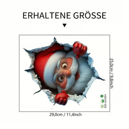 🎄Buy 1 and get 1 free🔥3D Wall Breaking Santa Sticker