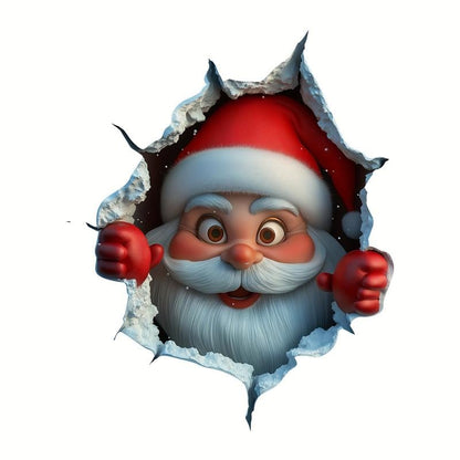 🎄Buy 1 and get 1 free🔥3D Wall Breaking Santa Sticker